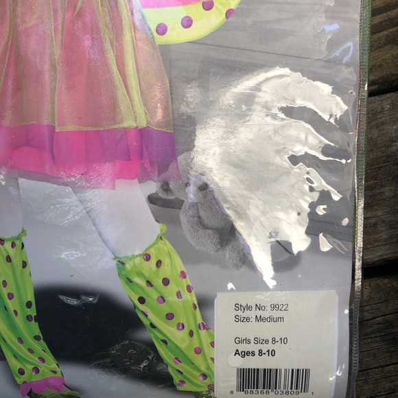 DAINTY DINOSAUR WITH CLAWS AND HEAD PIECE , pink and green girls 8-10 - Picture 3 of 4